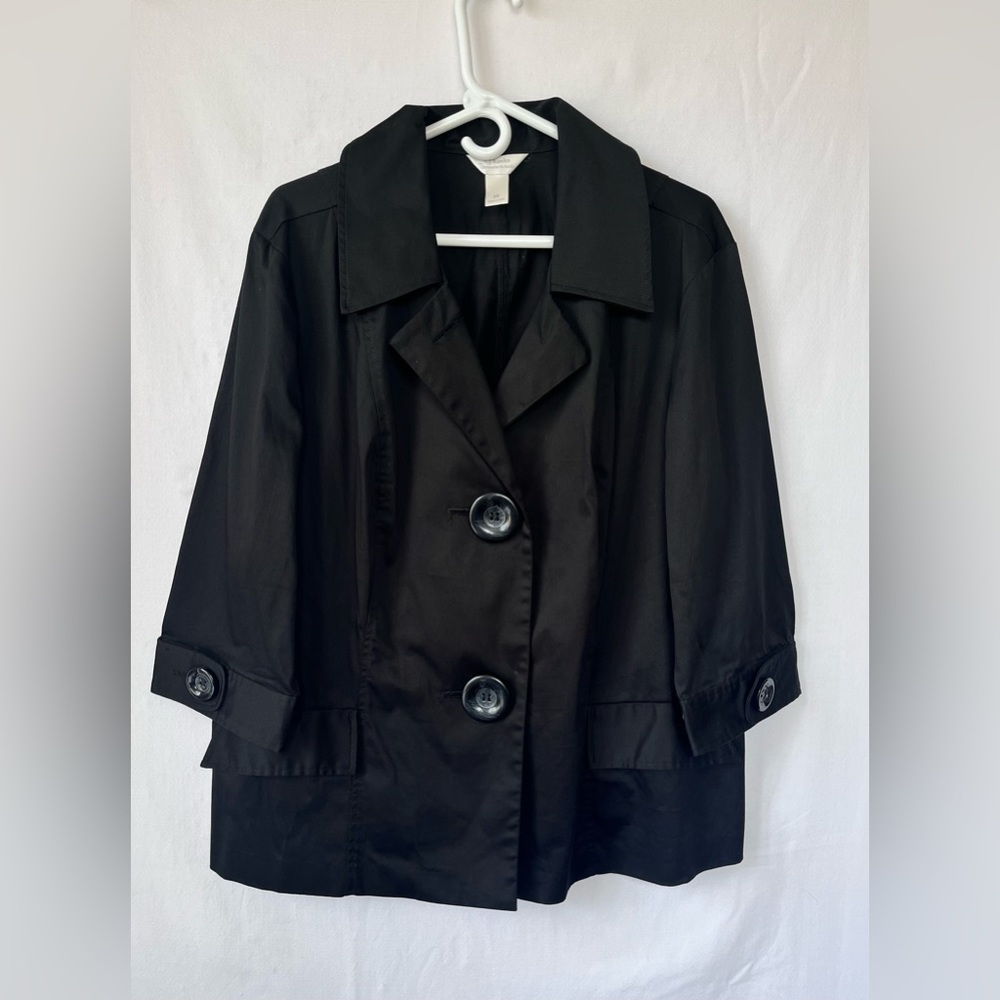 CJ & Banks • Black 1/4 Sleeve Lightweight Blazer Jacket • Size 2X